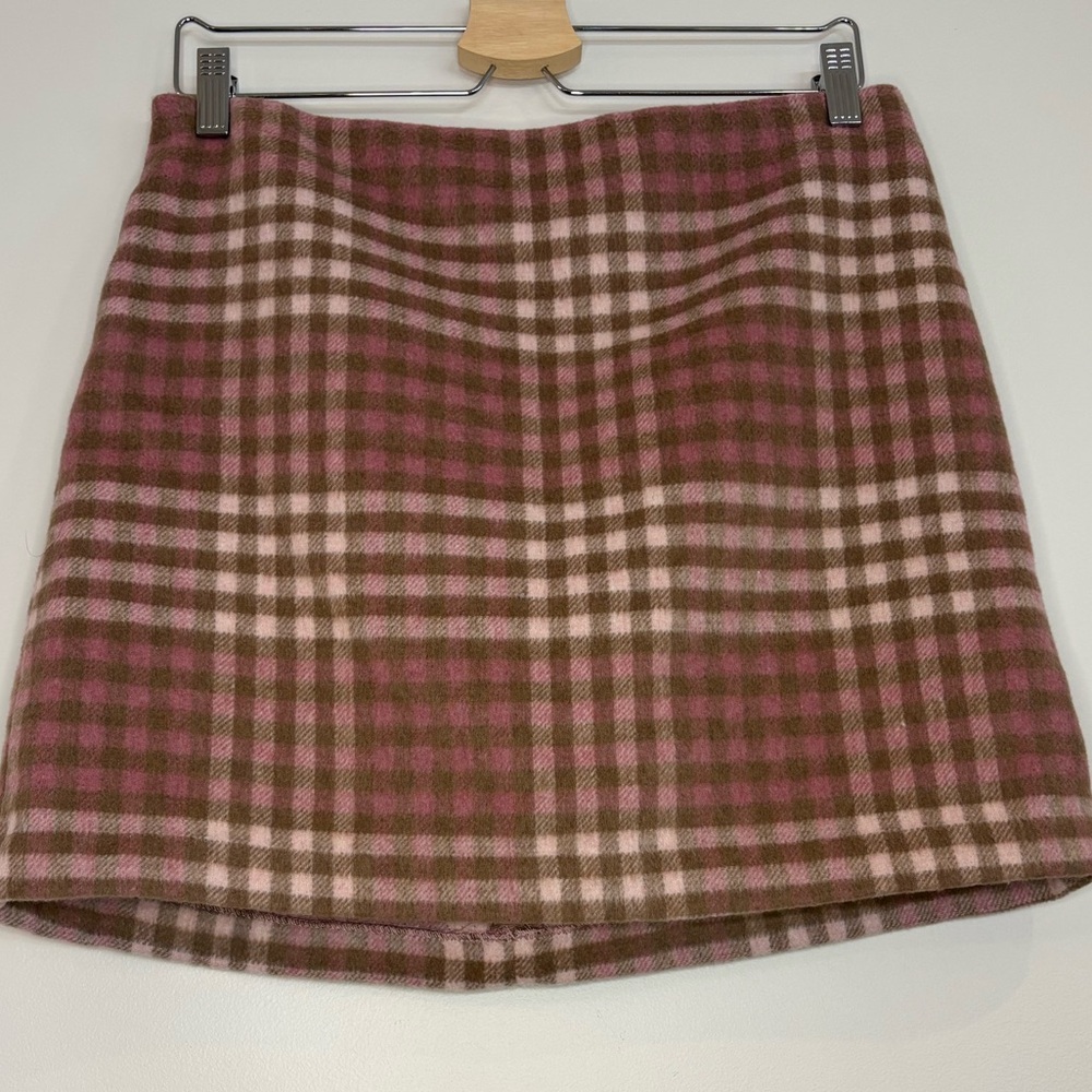 Joie Pink and Cream Plaid Mini Skirt